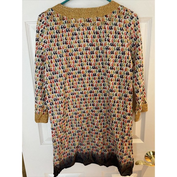 Calypso St Barth Womens Embroidered Trim V Neck Printed Tunic Top Boho XS cotton - Picture 8 of 12